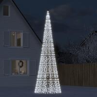 Julelys til flagstang 1534 LED'er 500 cm koldt hvidt lys