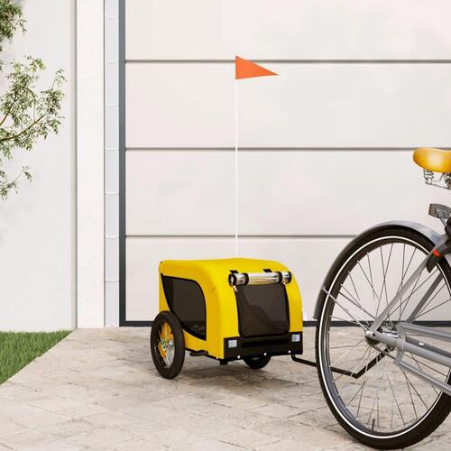 Hundetrailer til cykel oxfordstof og jern gul og sort