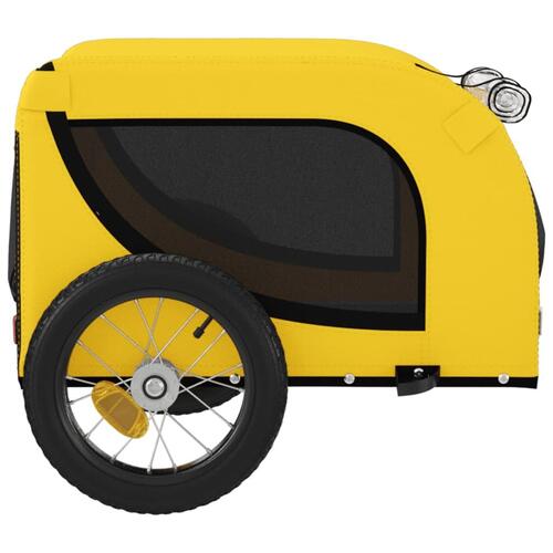 Hundetrailer til cykel oxfordstof og jern gul og sort
