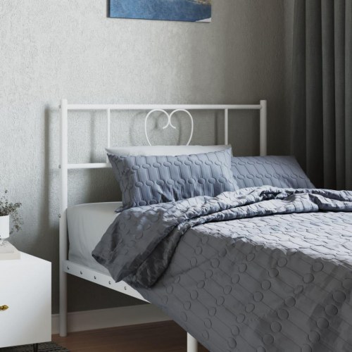 Sengegavl i metal 75 cm - hvid