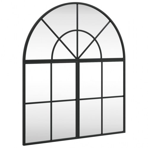 Vægspejl 60 × 70 cm - buet ramme i sort jern