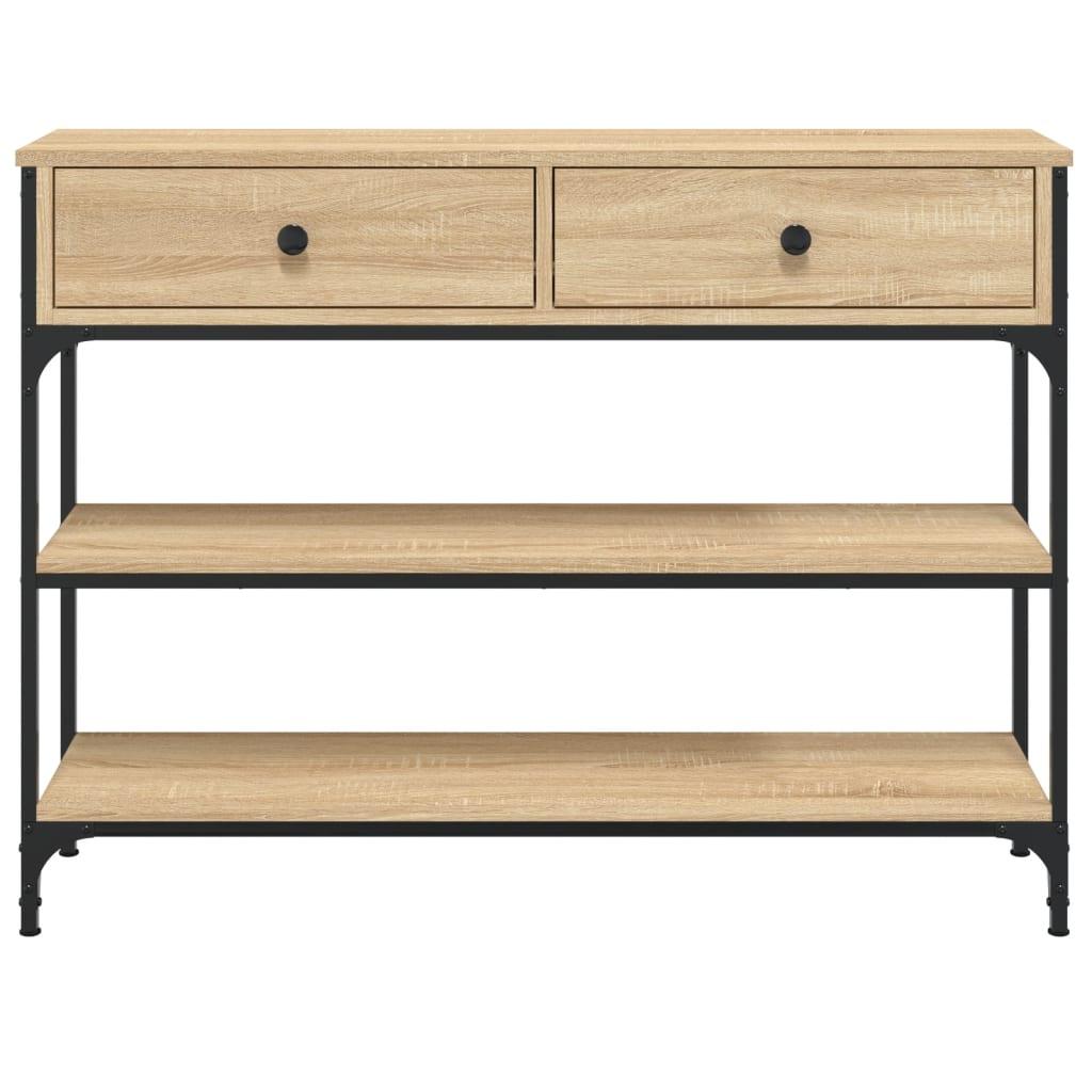 Konsolbord 100x25x75 cm konstrueret træ sonoma-eg