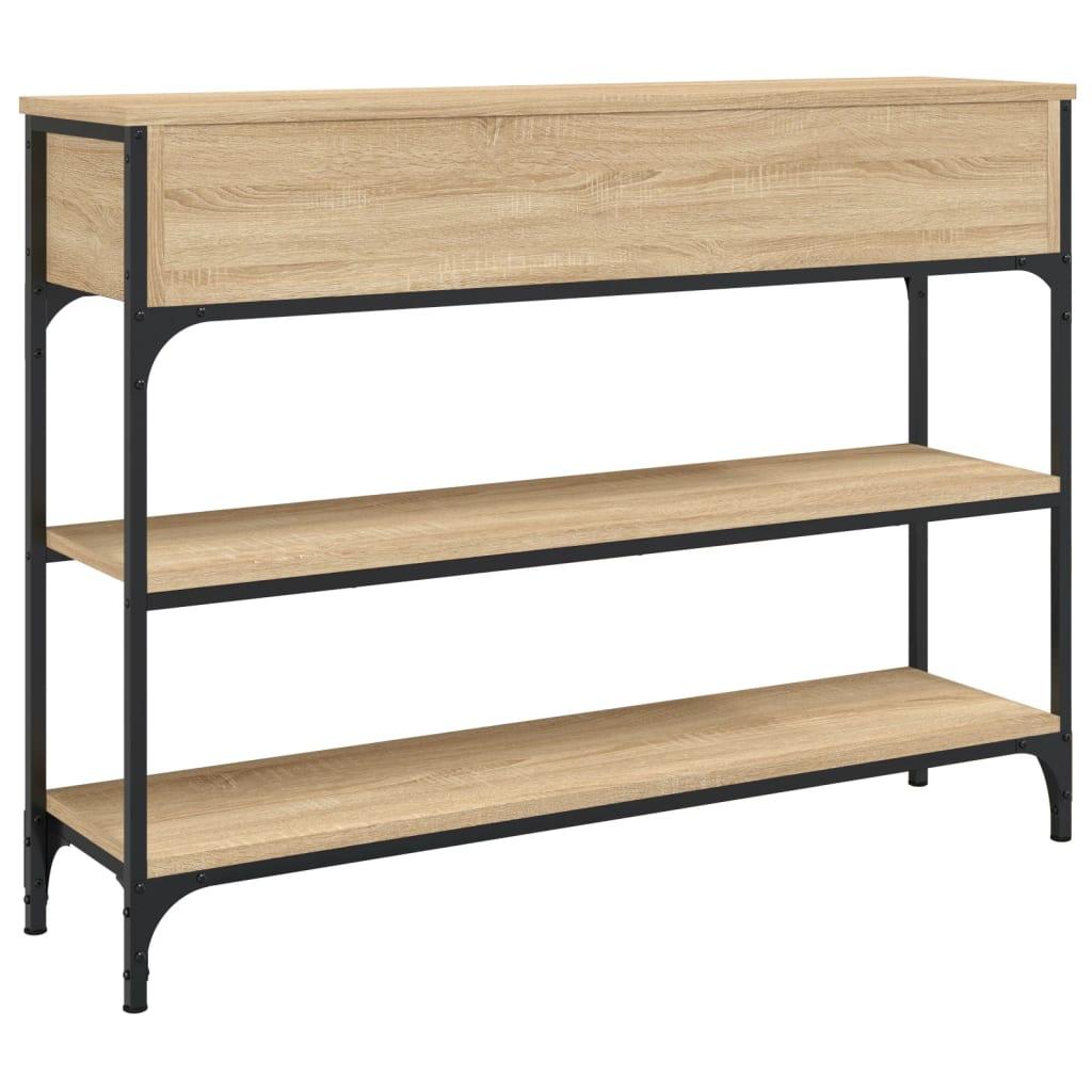 Konsolbord 100x25x75 cm konstrueret træ sonoma-eg