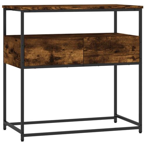 Konsolbord 75x40x75 cm konstrueret træ røget egetræsfarve