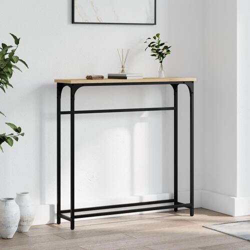 Konsolbord 75x19,5x75 cm konstrueret træ sonoma-eg