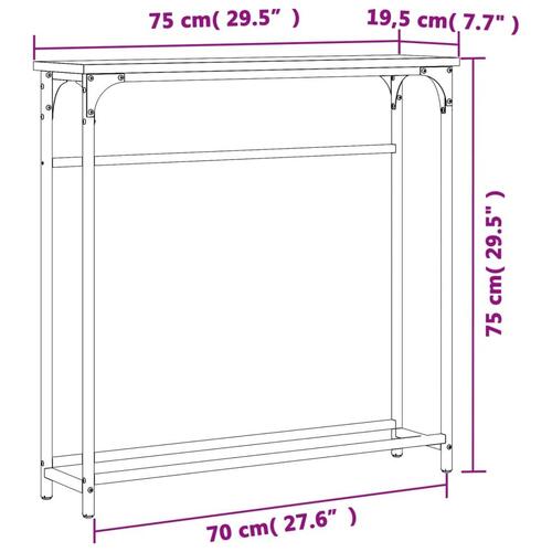 Konsolbord 75x19,5x75 cm konstrueret træ sonoma-eg