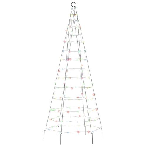 Julelys til flagstang 200 LED'er 180 cm flerfarvet lys