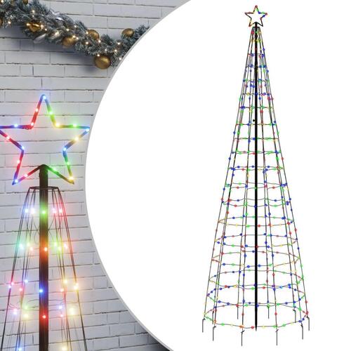 Lysende juletræ med spyd 570 LED'er 300 cm farverigt lys