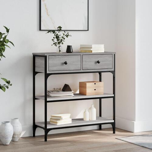 Konsolbord 72,5x25x75 cm konstrueret træ grå sonoma-eg