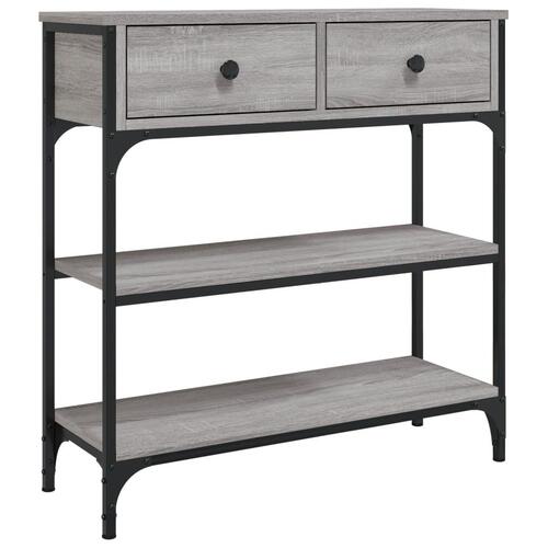 Konsolbord 72,5x25x75 cm konstrueret træ grå sonoma-eg