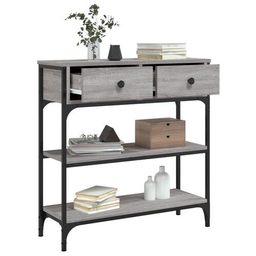 Konsolbord 72,5x25x75 cm konstrueret træ grå sonoma-eg
