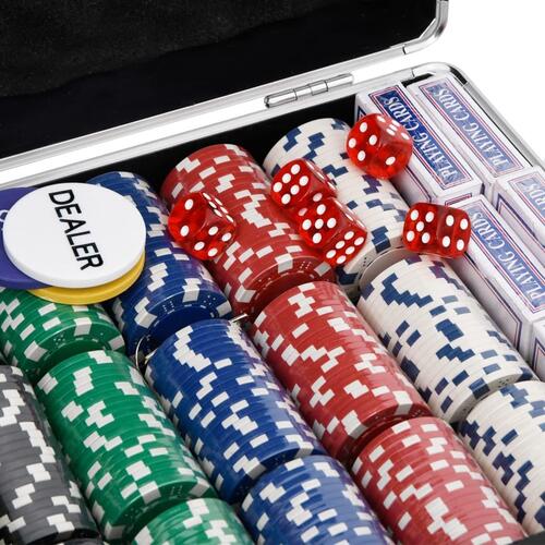 Pokersæt med jetoner 600 stk. 11,5 g