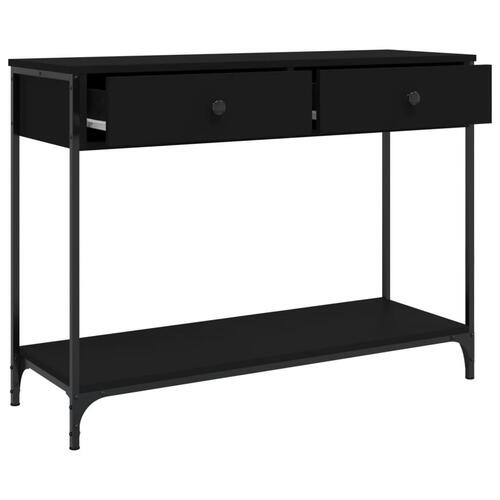 Konsolbord 100x34,5x75 cm konstrueret træ sort