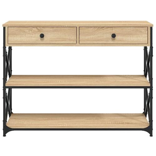 Konsolbord 100x28x75 cm konstrueret træ sonoma-eg