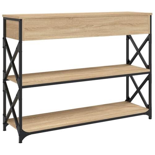 Konsolbord 100x28x75 cm konstrueret træ sonoma-eg