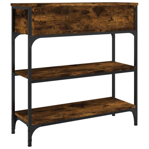 Konsolbord 72,5x25x75 cm konstrueret træ røget egetræsfarve