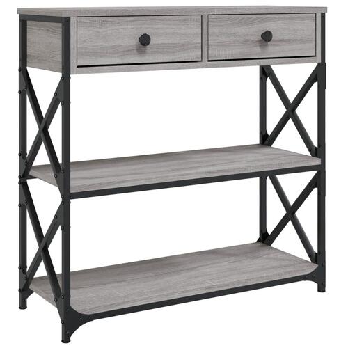 Konsolbord 75x28x75 cm konstrueret træ grå sonoma-eg