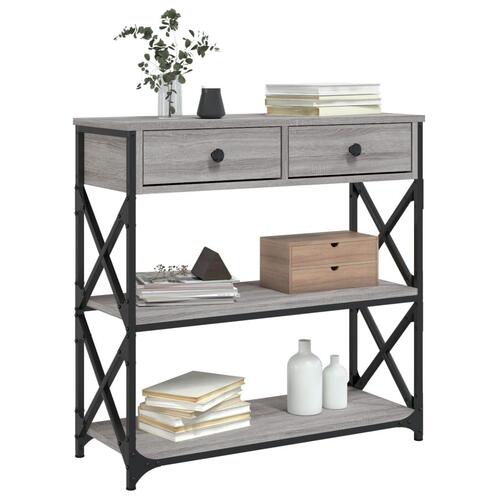 Konsolbord 75x28x75 cm konstrueret træ grå sonoma-eg