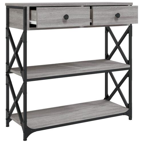 Konsolbord 75x28x75 cm konstrueret træ grå sonoma-eg