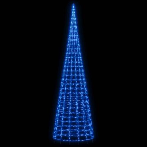 Julelys til flagstang 3000 LED'er 800 cm blåt lys