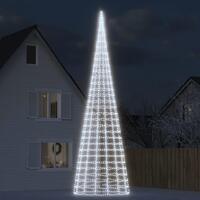 Julelys til flagstang 3000 LED'er 800 cm koldt hvidt lys
