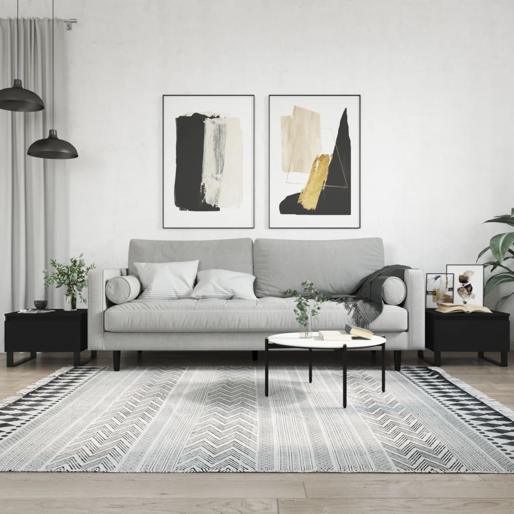 Sofaborde 2 stk. 50x46x35 cm konstrueret træ sort billede