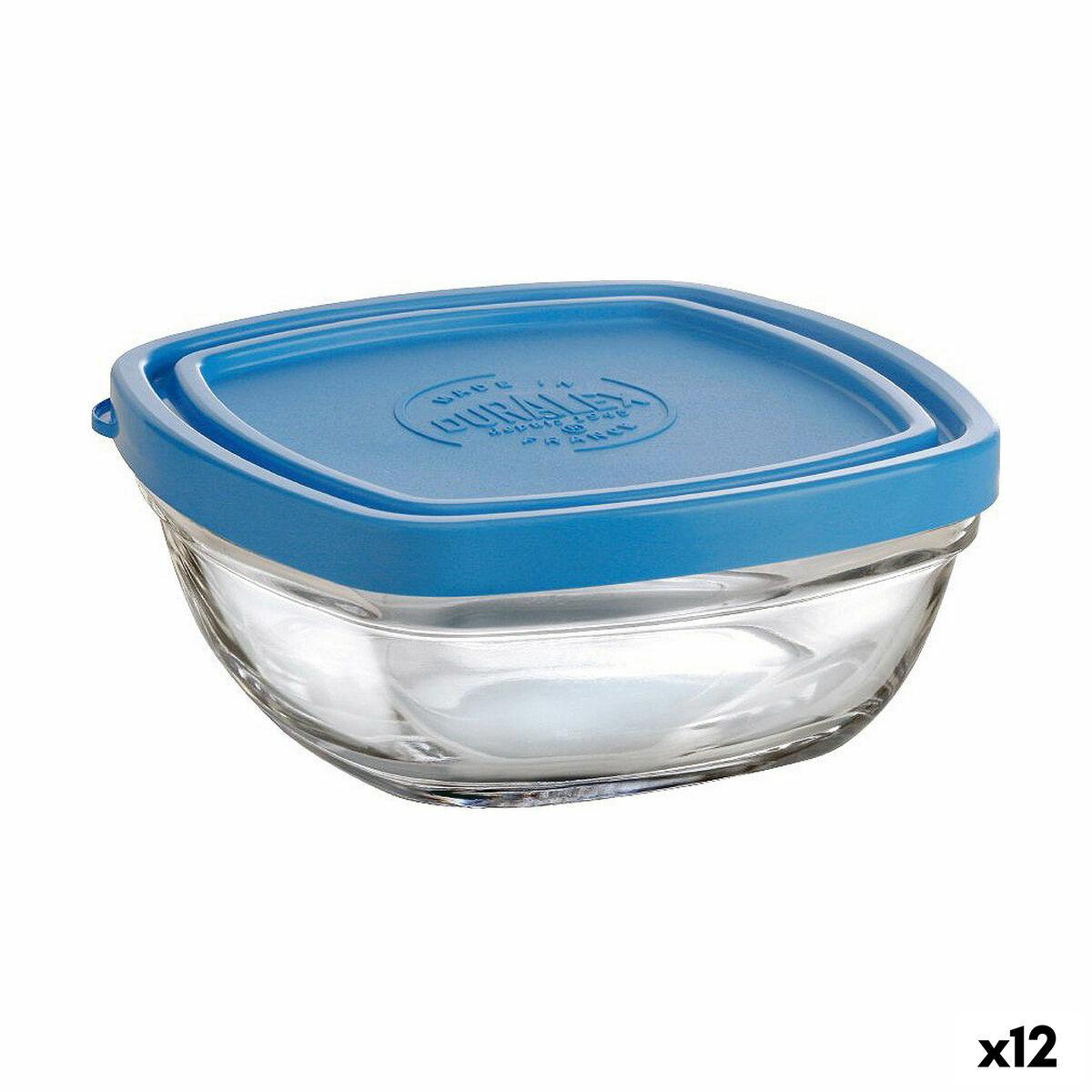Firkantet Madkasse Med Låg Duralex Freshbox Blå 300 Ml 11 X 11 X 5 Cm 12 Enheder