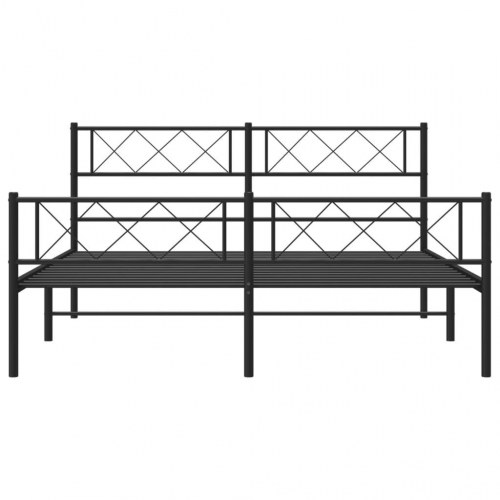Sengeramme i metal med gavl og fodgærde 120×190 cm - sort