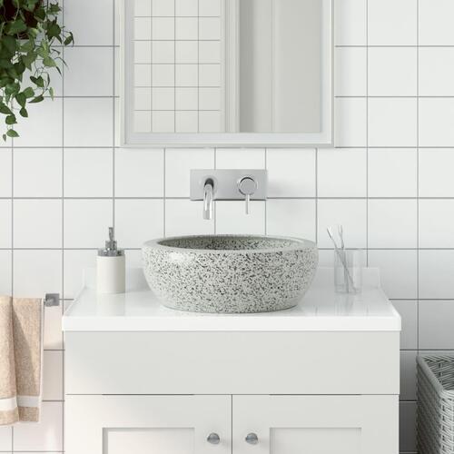 Håndvask til bordplade Φ41x14 cm rund keramik grå