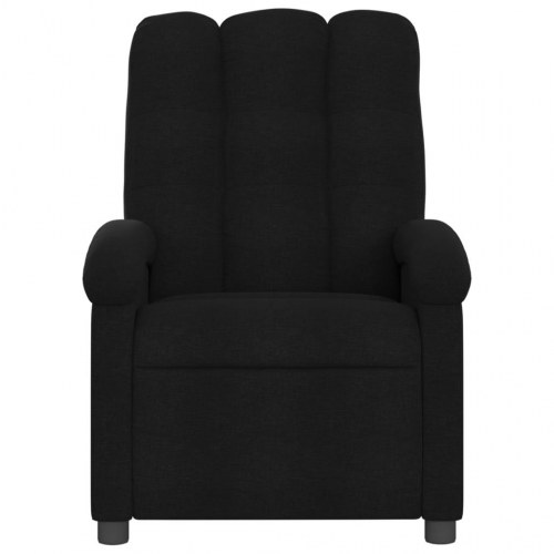 Massagestol i stof - sort recliner med 6-punkts vibrationsmassage