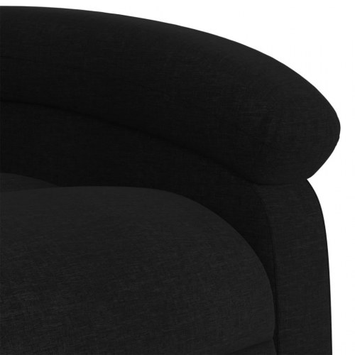 Massagestol i stof - sort recliner med 6-punkts vibrationsmassage