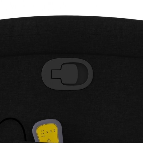 Massagestol i stof - sort recliner med 6-punkts vibrationsmassage