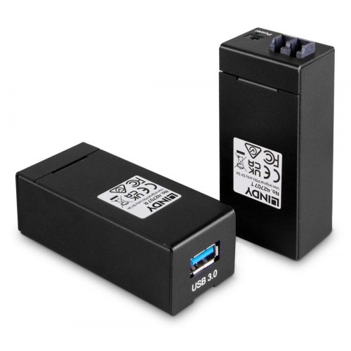 USB forlænger LINDY 42707 - sort