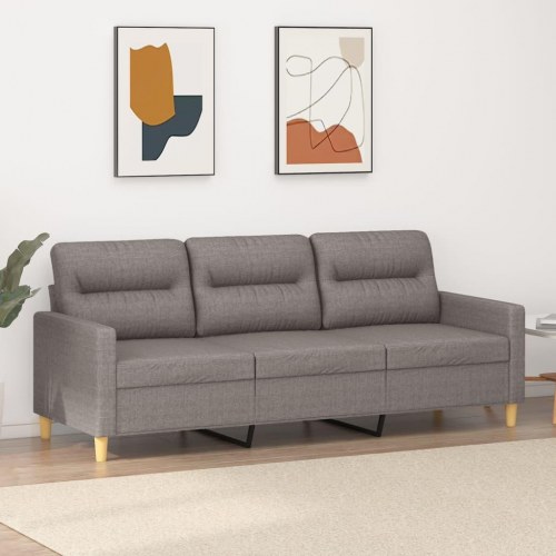 3-personers sofa i stof - gråbrun, 180 cm sædebredde