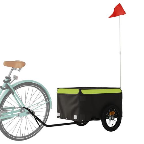 Cykelanhænger 30 kg jern sort og grøn
