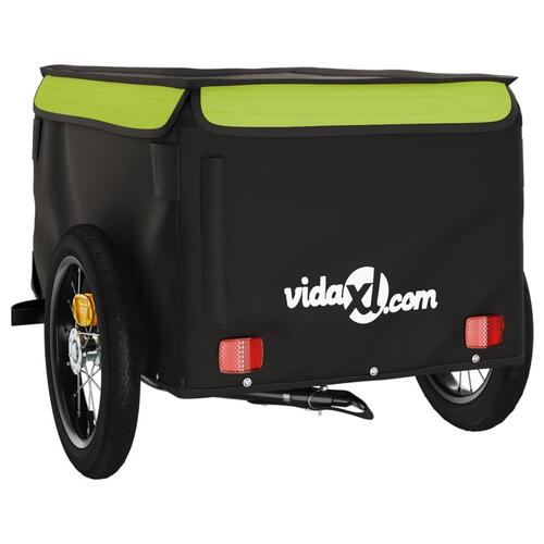 Cykelanhænger 30 kg jern sort og grøn