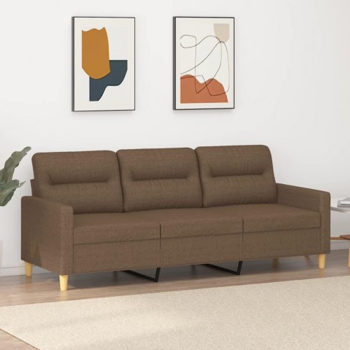 3-personers sofa i stof - brun, sædebredde 180 cm