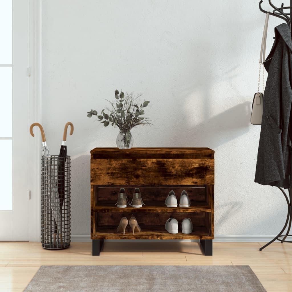 Skoskab i konstrueret træ - 70×36×60 cm, røget egetræsfarve