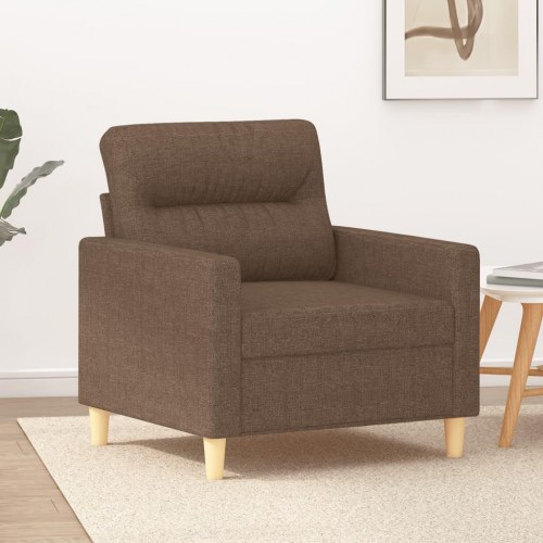 Lænestol i stof - 60 cm sædebredde, brun