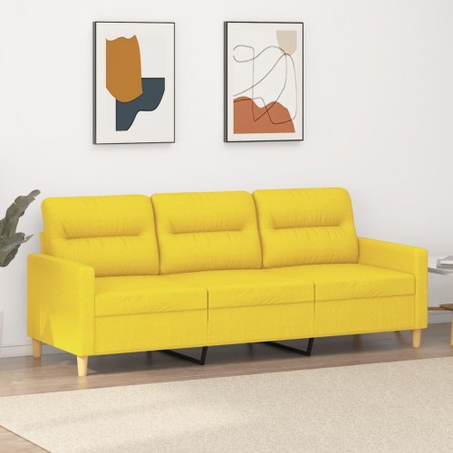 3-personers sofa i stof - 180 cm, lysegul