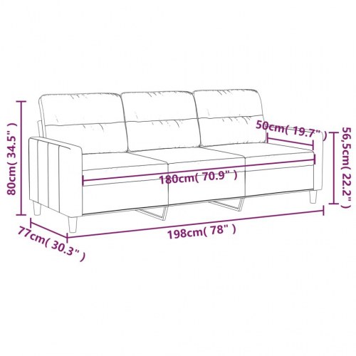 3-personers sofa i stof - 180 cm, lysegul