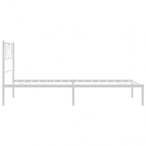 Sengeramme med sengegavl 100×200 cm - metal, hvid