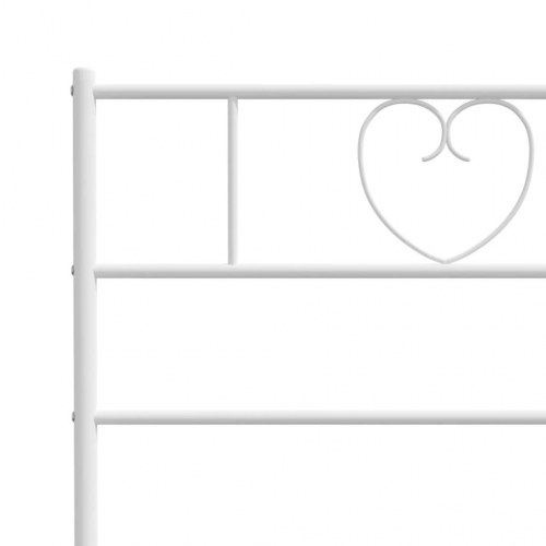 Sengeramme med sengegavl 100×200 cm - metal, hvid