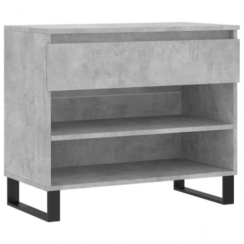 Skoreol 70×36×60 cm i konstrueret træ - betongrå med metalben