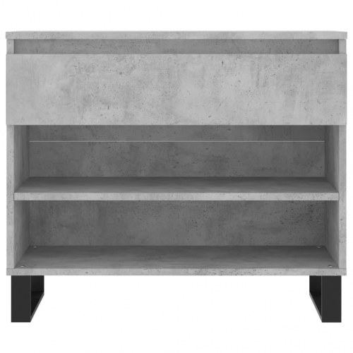 Skoreol 70×36×60 cm i konstrueret træ - betongrå med metalben