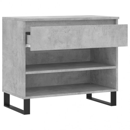 Skoreol 70×36×60 cm i konstrueret træ - betongrå med metalben