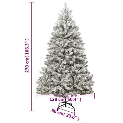 Kunstigt juletræ med sne 270 cm hængslet