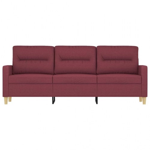 3-personers sofa i stof - vinrød, sædebredde 180 cm