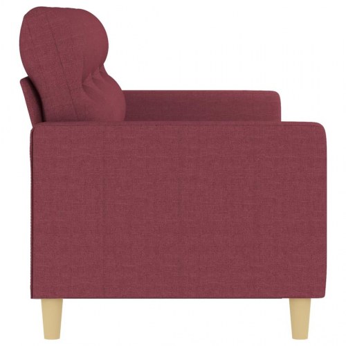 3-personers sofa i stof - vinrød, sædebredde 180 cm