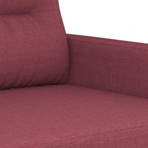 3-personers sofa i stof - vinrød, sædebredde 180 cm